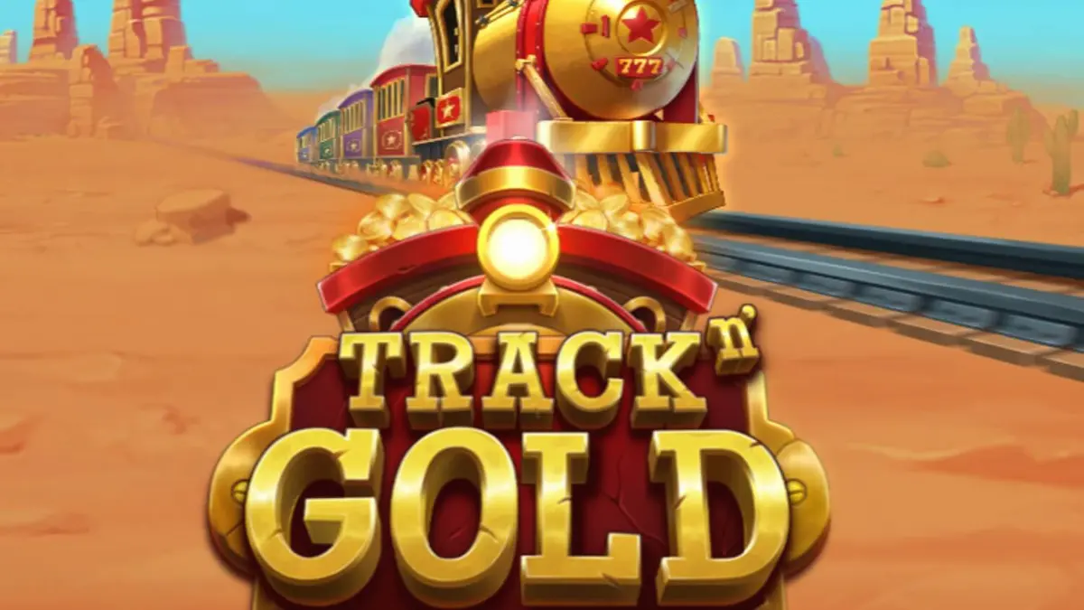 Tampilan antarmuka mobile slot Track’n Gold dengan tema kereta api Western